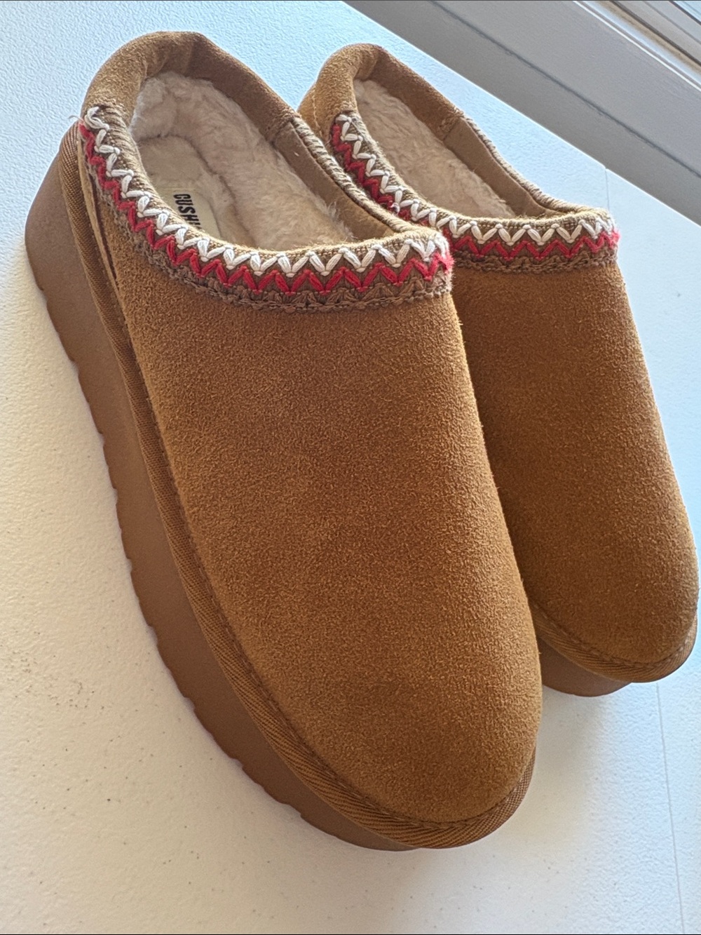 Cozy Tan Winter Slip-On Boots with Genuine Leather Lining